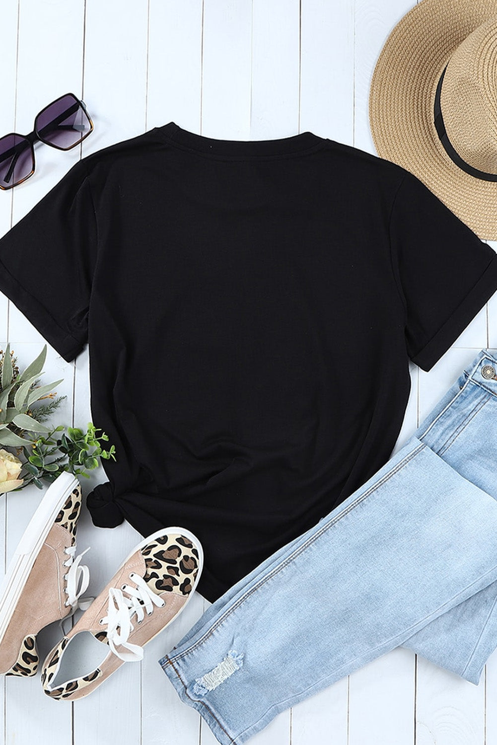 Black Cowgirl Shirt Short Sleeve Crewneck Graphic Tee