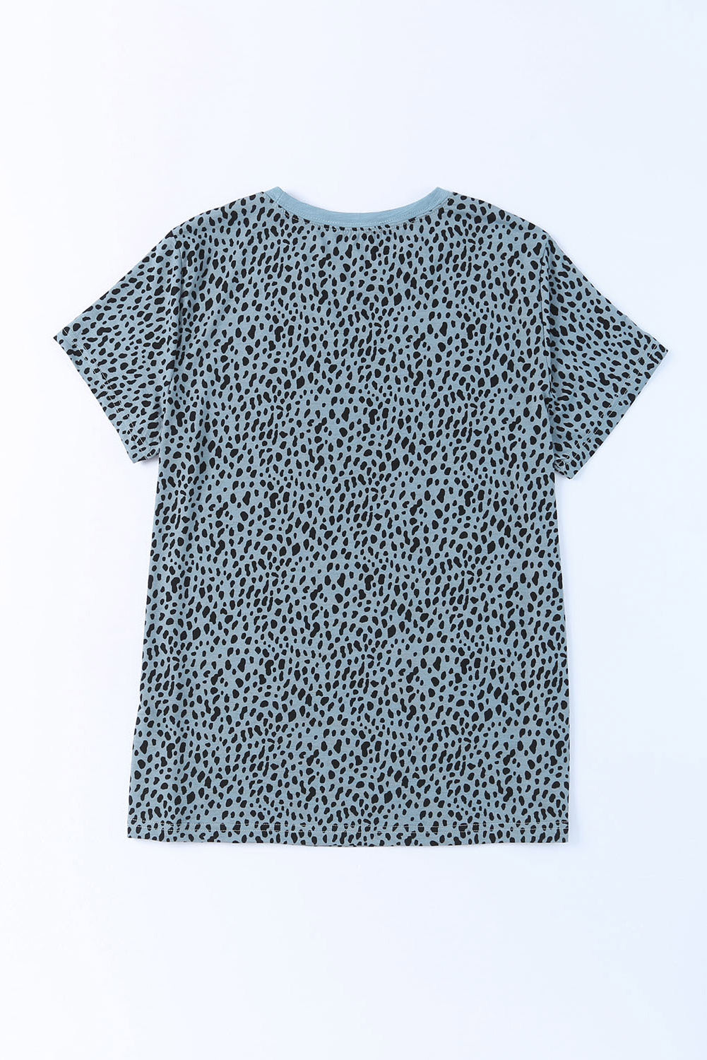 Apricot Cheetah Print Casual Crew Neck T Shirt