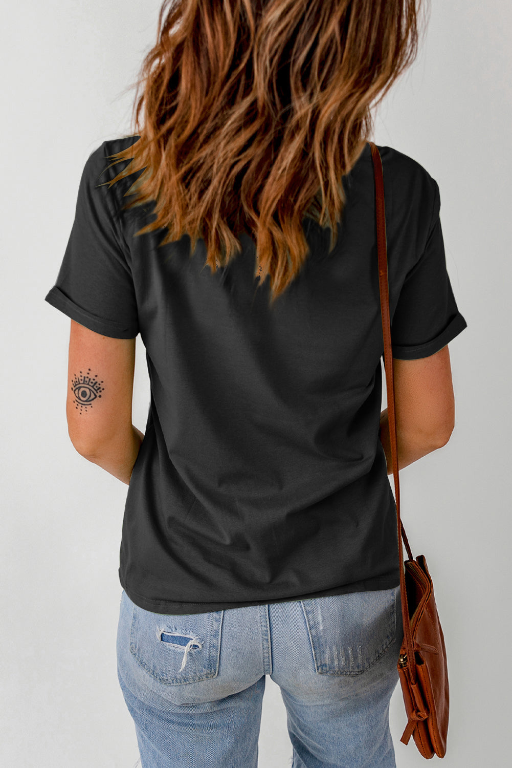 Black Casual be kind Letter Graphic Round Neck T Shirt