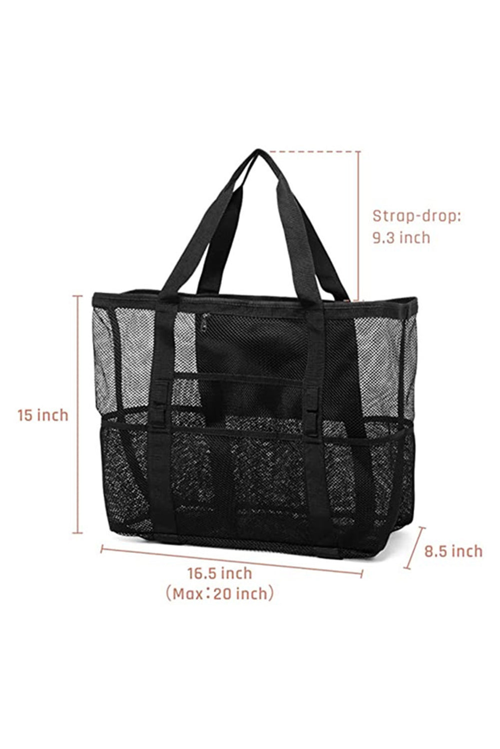 Black Mesh Travel Toiletry Storage Large Capacity Bag